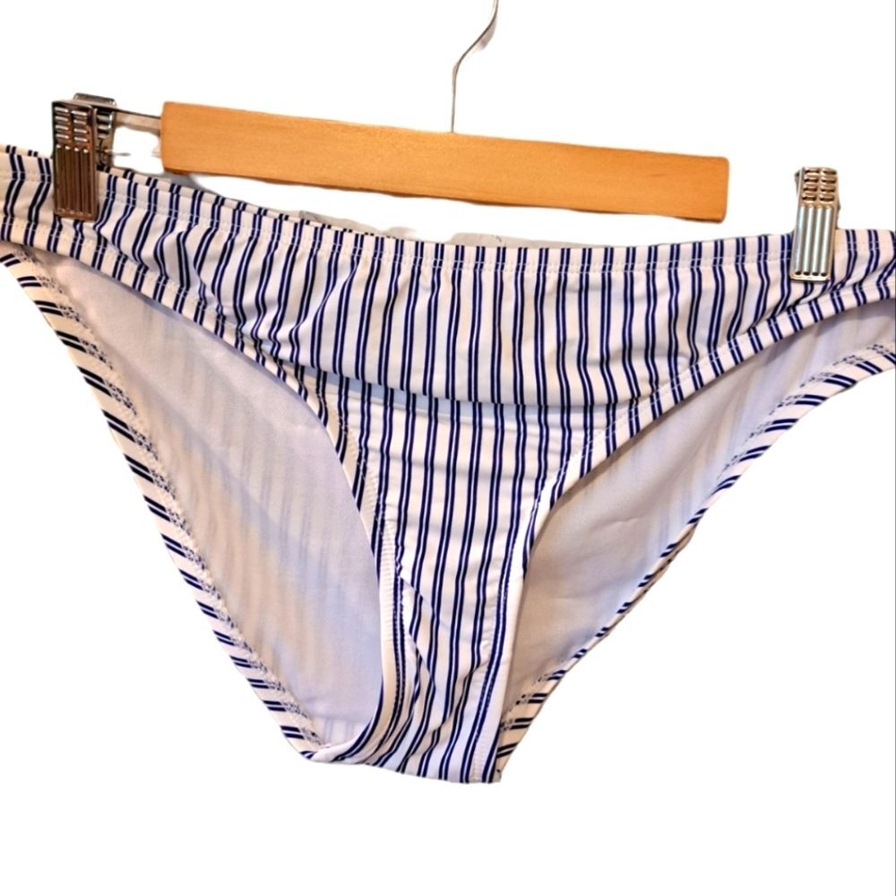 Daniel Cremieux Shirting Stripe Hipster High Waisted Bikini Bottom NWT
